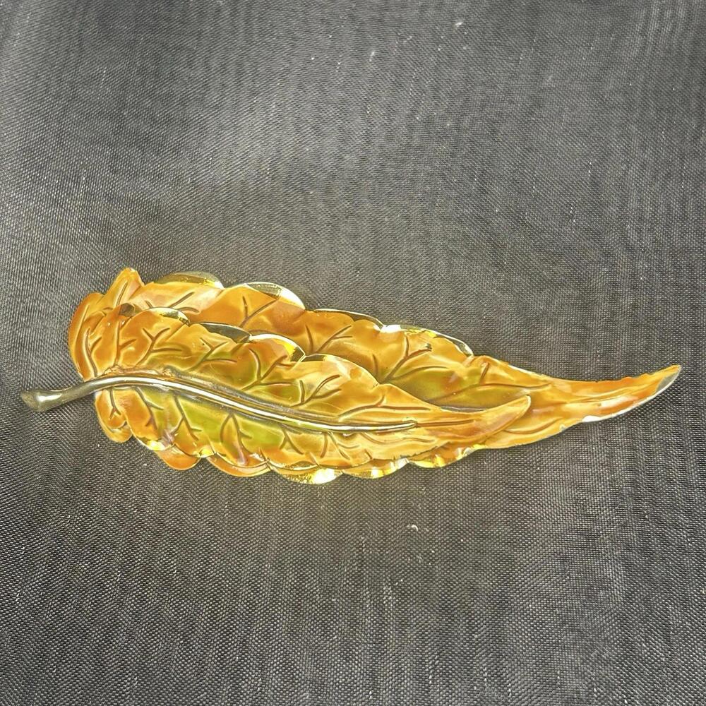 VTG Weiss Autumn Fall Maple Leaf Gold Tone Enamel Pin Brooch, Costume jewelry